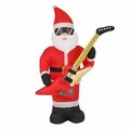 Utensilio 7 ft. Rocking Santa with Guitar Inflatable with LED Lights UT3278893